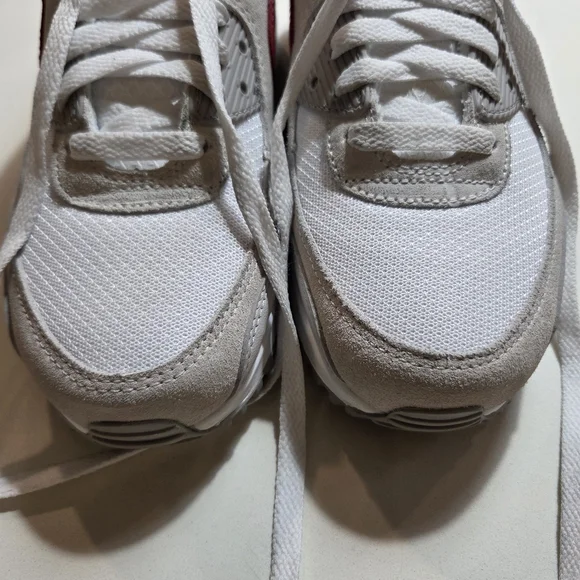 Nike Air Max White, Red And Gray Sneakers - Women's 8.5 / Youth 7 - Picture 7 of 8